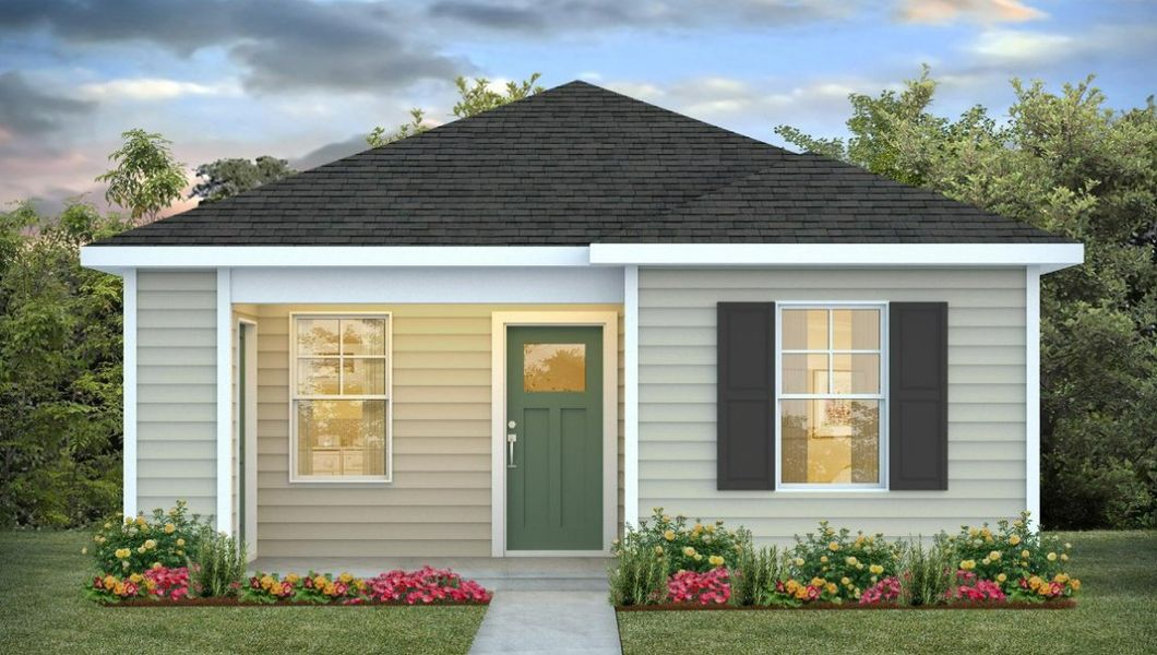 Representative exterior photo of a completed home built from the DELANEY by D.R. Horton in The Cottages at Blake Farm, Wilmington, NC (Image 2). Representative exterior photo of a completed home built from the DELANEY by D.R. Horton in The Cottages at Blake Farm, Wilmington, NC (Image 2).