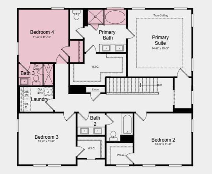 2D floor plan layout of this home in Stratford Hills, Ball Ground, GA (Image 3).