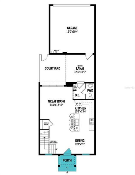 2D floor plan layout of this home in Celebration, Celebration, FL (Image 2).
