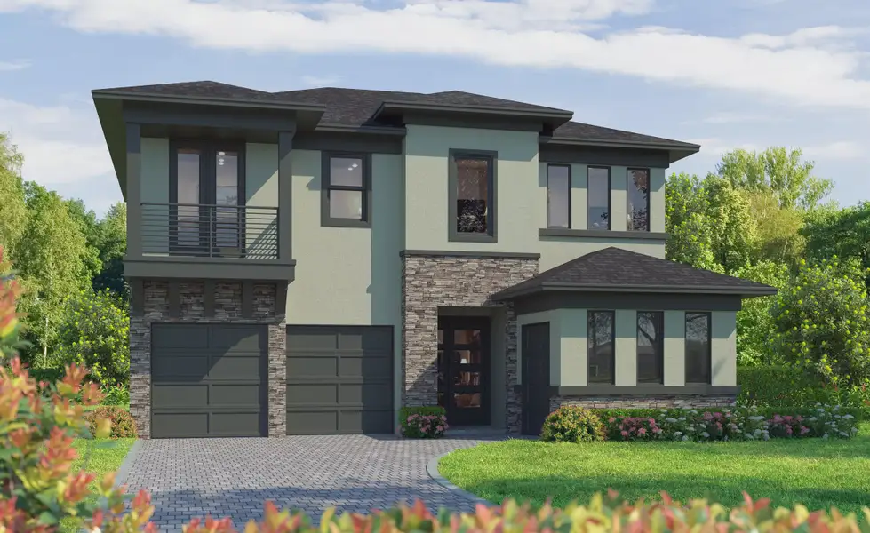 Representative exterior photo of a completed home built from the Baccio by ICI Homes in Oasis at Hammock Dunes, Palm Coast, FL (Image 3). Representative exterior photo of a completed home built from the Baccio by ICI Homes in Oasis at Hammock Dunes, Palm Coast, FL (Image 3).