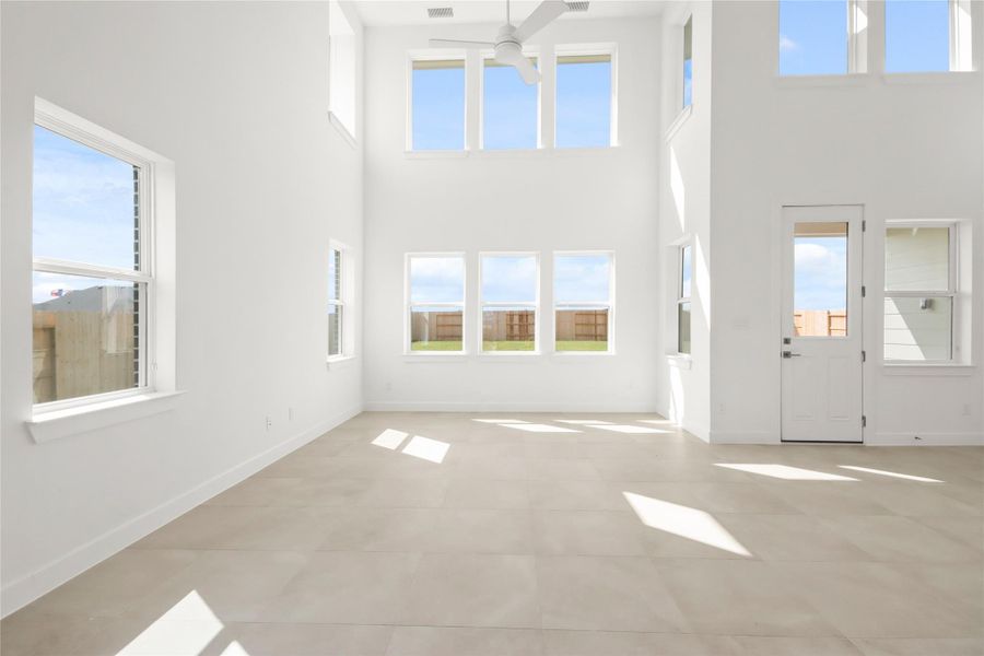 Impressive great room with high volume ceilings (*Photo not of actual home and used for illustration purposes only.)