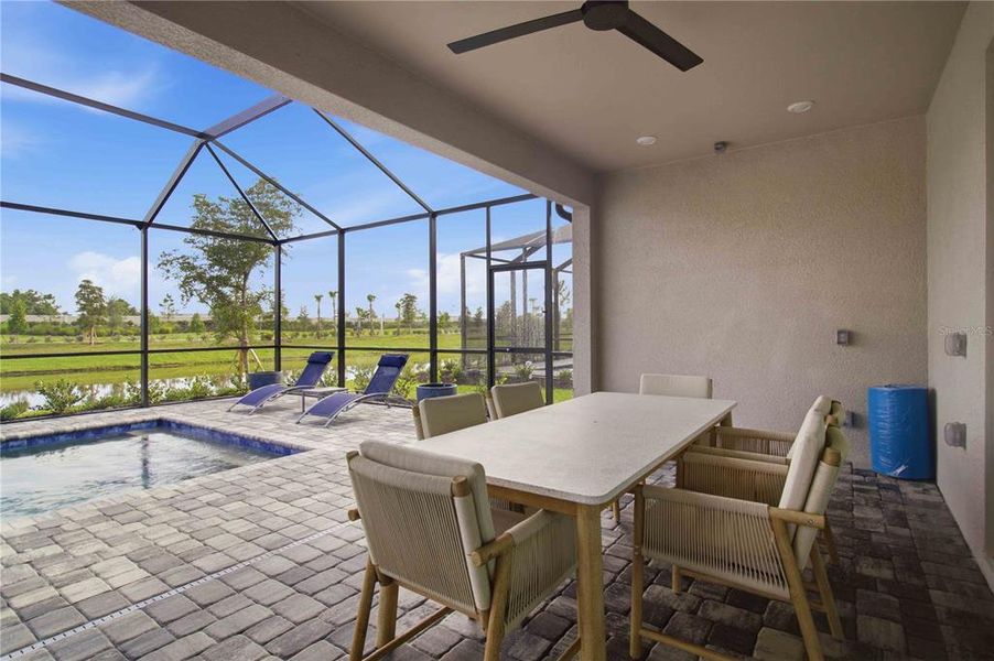 Exterior details and patio area of a home in Calusa Country Club, Lakewood Ranch (Image 4).