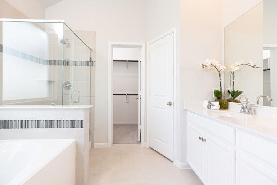 Furnished interior view inside a new home in Bridgeland, Cypress (Image 3).