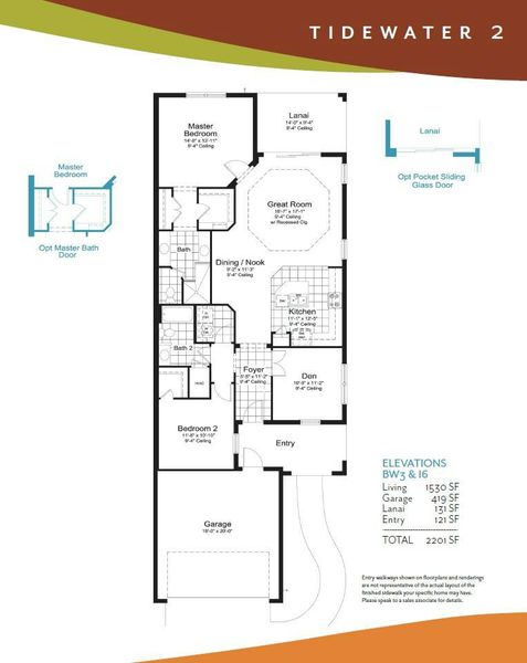 2D floor plan layout of this home in Wildleaf Real Estate and Homes for Sale in Parrish, FL - Neal Communities, Parrish, FL (Image 5).