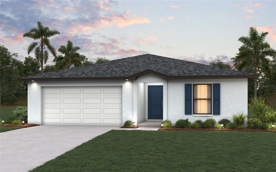 Front exterior of a new home in , Citrus Springs, FL, highlighting curb appeal (Image 1).