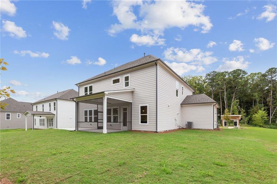 Exterior details and patio area of a home in Ashbury Commons, Powder Springs (Image 4). Exterior details and patio area of a home in Ashbury Commons, Powder Springs (Image 4).