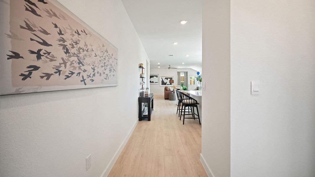 Furnished interior view inside a new home in Trails at Wildhorse, Austin (Image 7). Furnished interior view inside a new home in Trails at Wildhorse, Austin (Image 7).