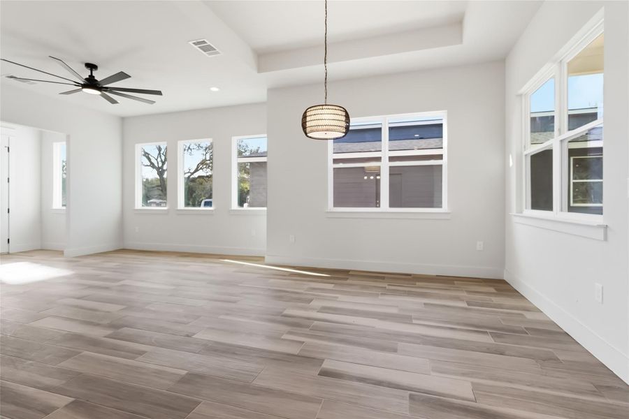 Dining area open to the living area and kitchen