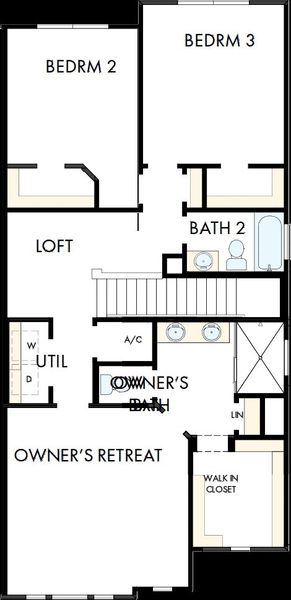 2D floor plan layout of this home in Persimmon Place - Townhomes, Wesley Chapel, FL (Image 3). 2D floor plan layout of this home in Persimmon Place - Townhomes, Wesley Chapel, FL (Image 3).