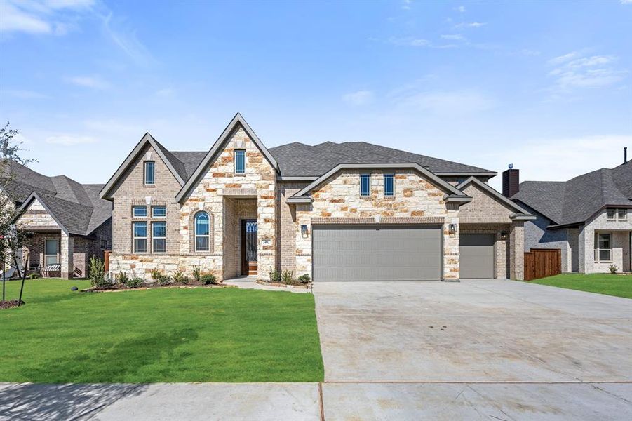 Front exterior of a new home in Somerset Classic 70s & 80s, Mansfield, TX, highlighting curb appeal (Image 20).