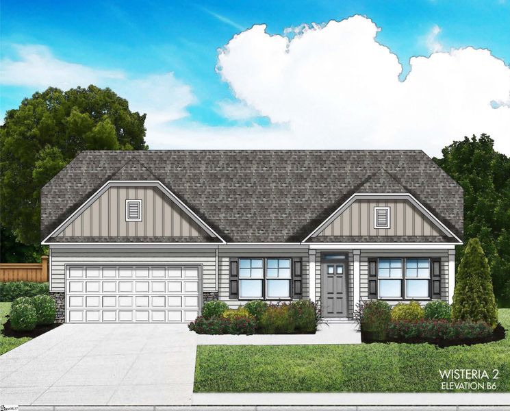 Exterior rendering of this home design in Lynbrook, Boiling Springs, SC (Image 5).