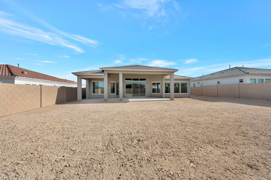 Exterior details and patio area of a home in Canyon Views – 70’ Sunrise Series, Litchfield Park (Image 3).