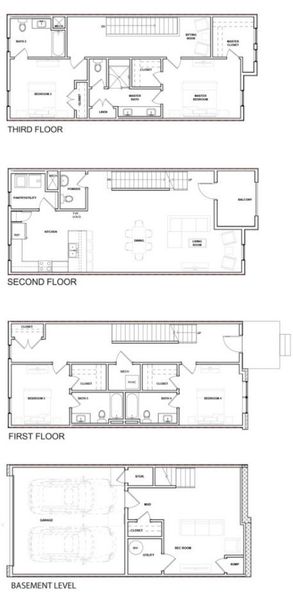 2D floor plan layout for the Iris by Red Seal Homes in 44Tenn Townhomes, Nashville, TN (Image 1). 2D floor plan layout for the Iris by Red Seal Homes in 44Tenn Townhomes, Nashville, TN (Image 1).