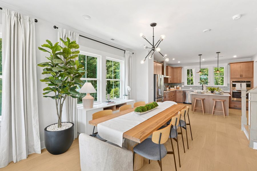 Representative furnished interior of a home built from the Piper by Tri Pointe Homes in Twinleaf Townes, Chapel Hill (Image 7).