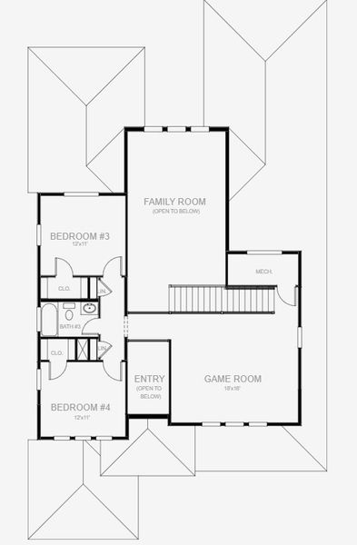 2D floor plan layout for the 2713F by Perry Homes in Glynlea Country Club 50', Port St. Lucie, FL (Image 4).