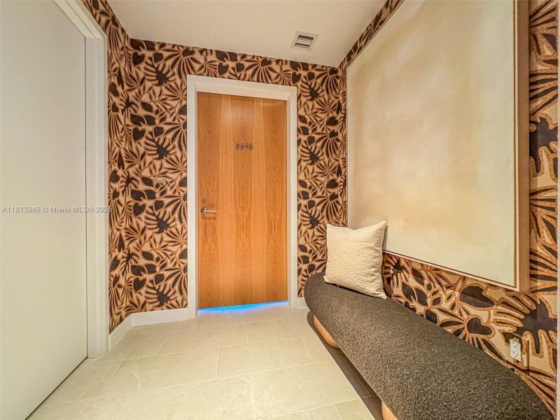 Furnished interior view inside a new home in Five Park, Miami Beach (Image 25).