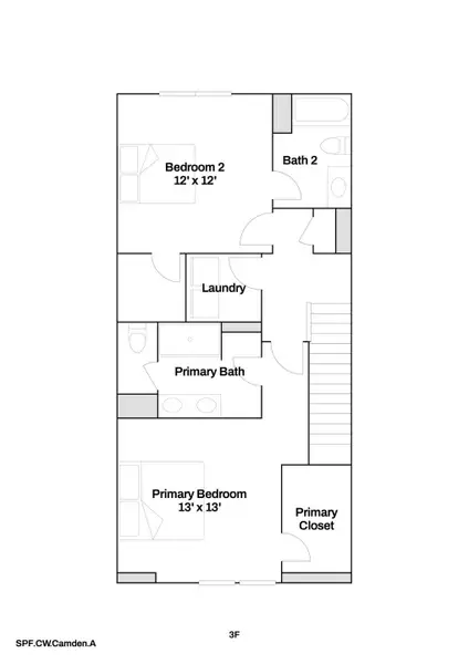 2D floor plan layout for the Camden by Legacy South Homes in The Chadwick, Nashville, TN (Image 4). 2D floor plan layout for the Camden by Legacy South Homes in The Chadwick, Nashville, TN (Image 4).