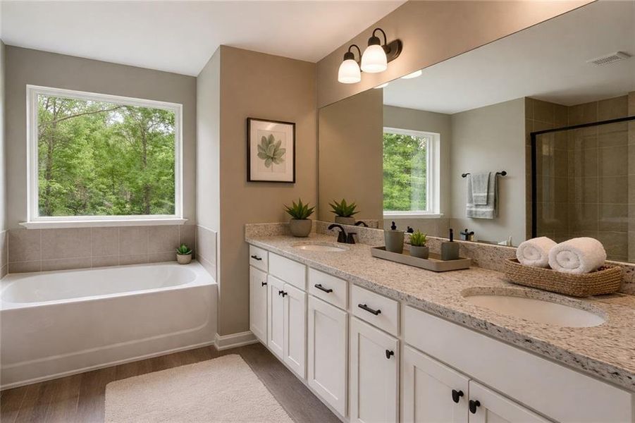 Furnished interior view inside a new home in The Hills at Cedar Creek, Winder (Image 13).