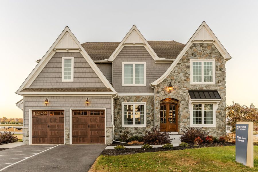 Representative exterior photo of a completed home built from the Hawthorne by Keystone Custom Homes in McLean South Shore, Belmont, NC (Image 11).