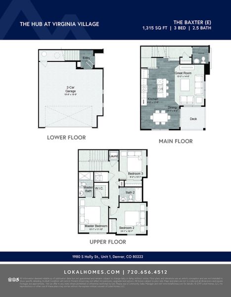 2D floor plan layout for the Baxter by Lokal Homes in The Vistas at West Mesa, Colorado Springs, CO (Image 23).
