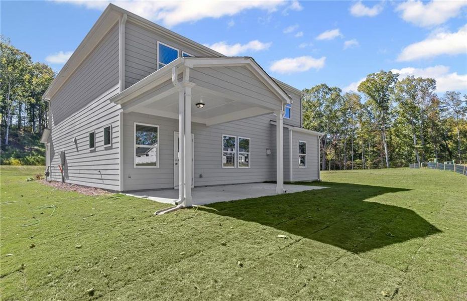 Exterior details and patio area of a home in Watermist at Mirror Lake, Villa Rica (Image 7).