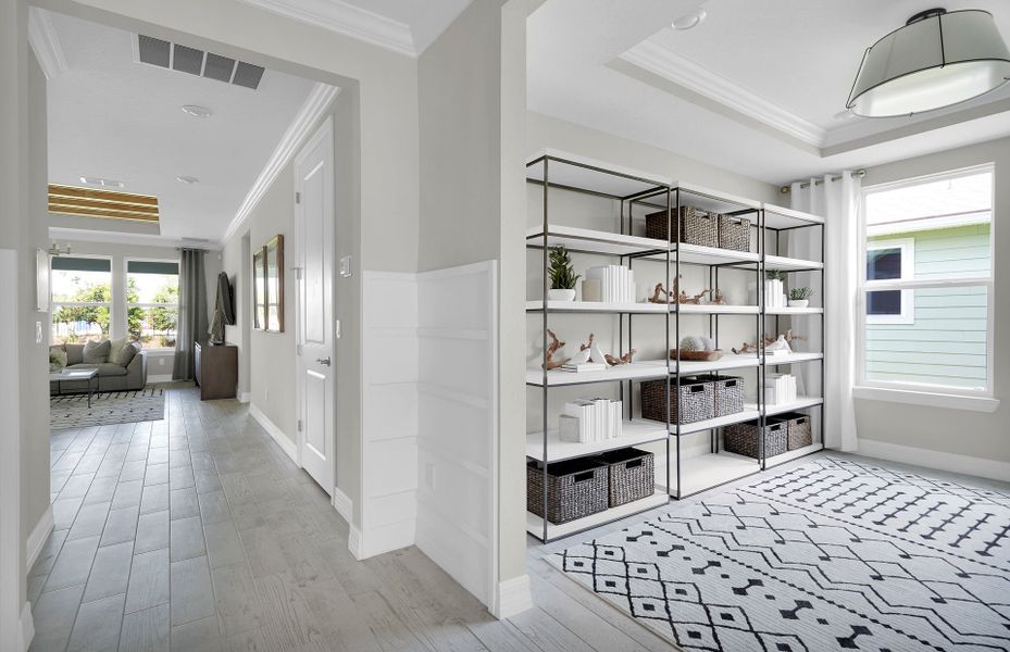 Representative furnished interior of a home built from the Palmary by Del Webb in Del Webb Wildlight, Wildlight (Image 6). Representative furnished interior of a home built from the Palmary by Del Webb in Del Webb Wildlight, Wildlight (Image 6).