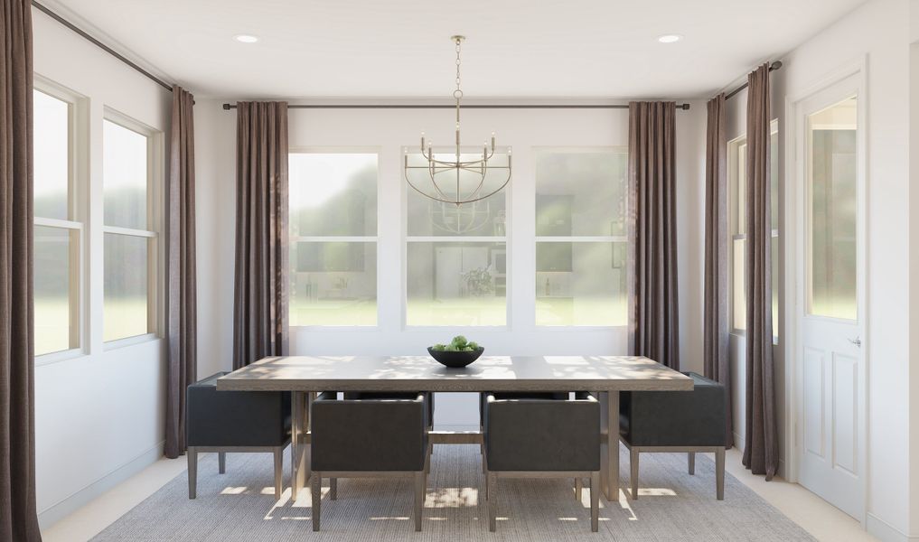 Cozy dining area adjacent to kitchen for easy entertaining