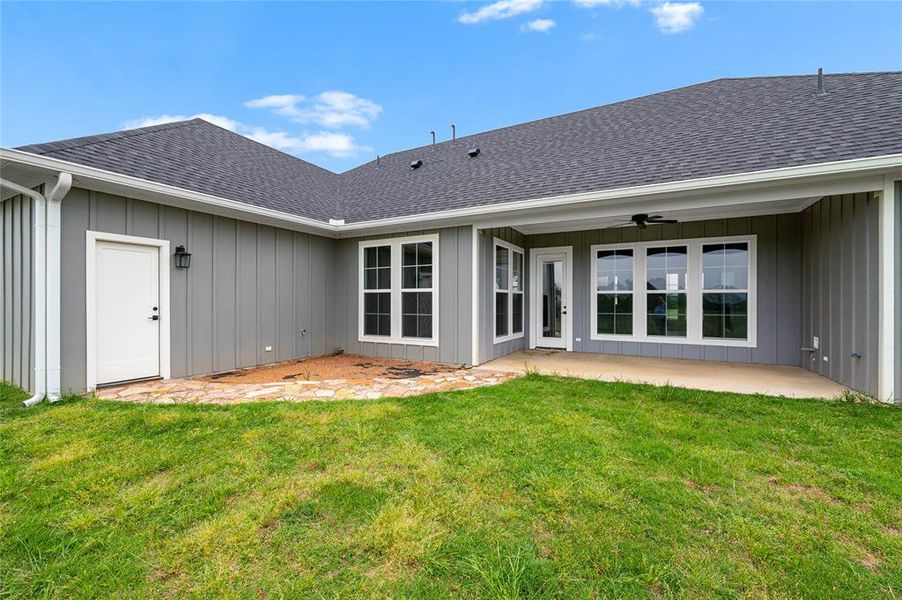 Exterior details and patio area of a home in , Point (Image 3).