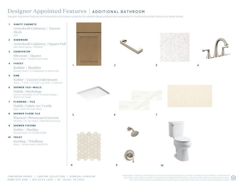 Sample of building materials used in homes in Tomlinson Pointe, Mount Juliet (Image 10).
