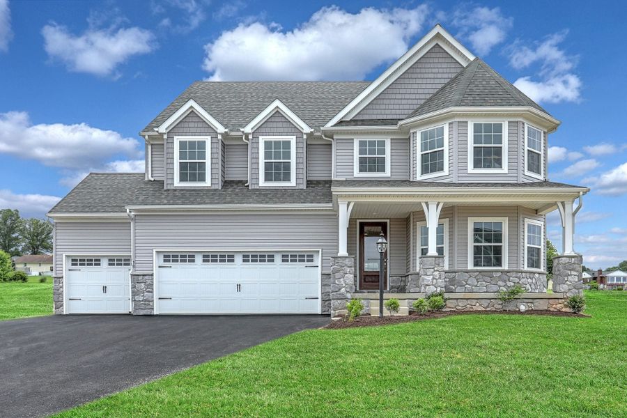 Representative exterior photo of a completed home built from the Covington by Keystone Custom Homes in McLean South Shore, Belmont, NC (Image 20).