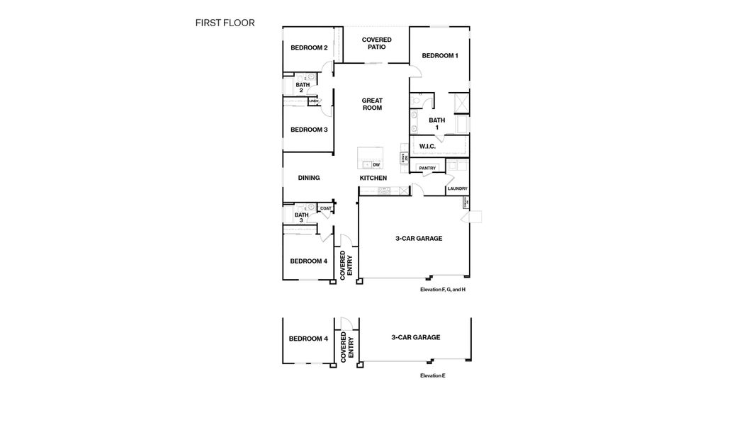 2D floor plan layout for the 2300 by D.R. Horton in Zanjero Pass, Glendale, AZ (Image 6).