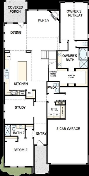 2D floor plan layout of this home in Pecan Square - Gardens, Northlake, TX (Image 2). 2D floor plan layout of this home in Pecan Square - Gardens, Northlake, TX (Image 2).