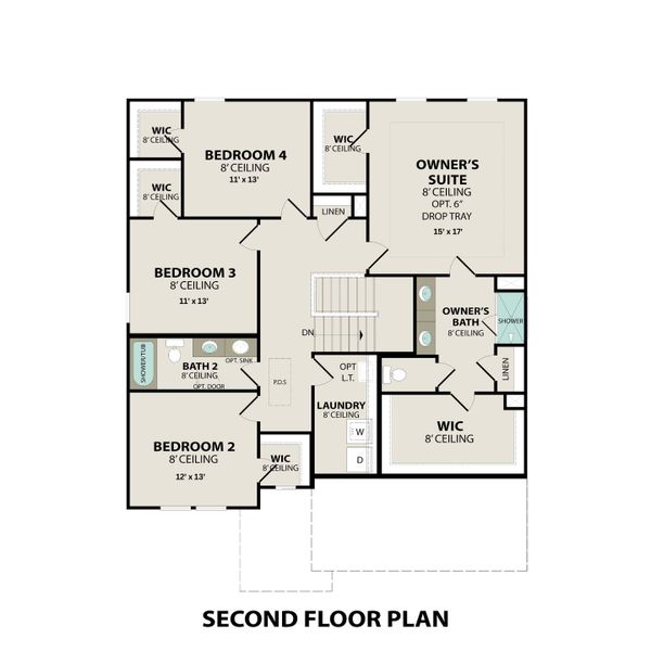 2D floor plan layout for the The Henry A by Davidson Homes LLC in Woods Crossing, Gallatin, TN (Image 4).
