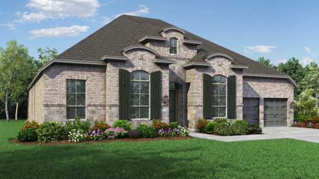 Front exterior of a home in the Sandbrock Ranch: 70ft. lots community, located in Aubrey, TX (Image 2). Front exterior of a home in the Sandbrock Ranch: 70ft. lots community, located in Aubrey, TX (Image 2).