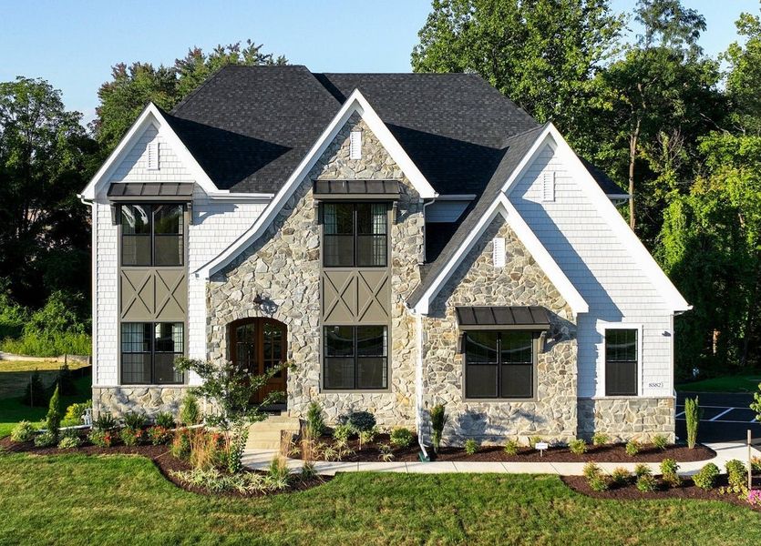 Representative exterior photo of a completed home built from the Devonshire by Keystone Custom Homes in McLean South Shore, Belmont, NC (Image 32).