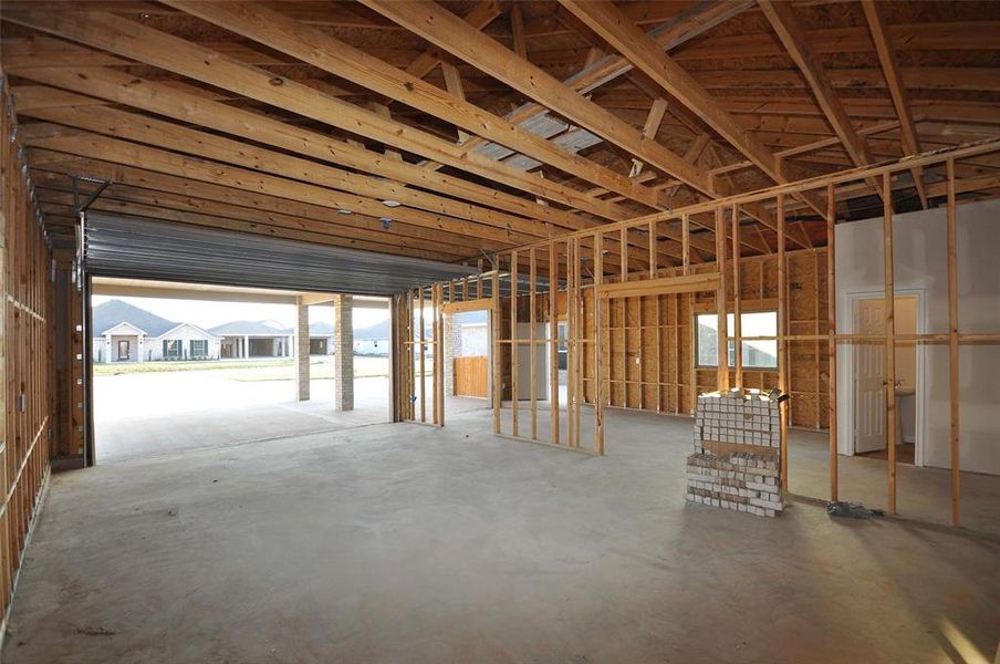 10 foot walls and 9 ft. overhead doors in the 30x30 garage.