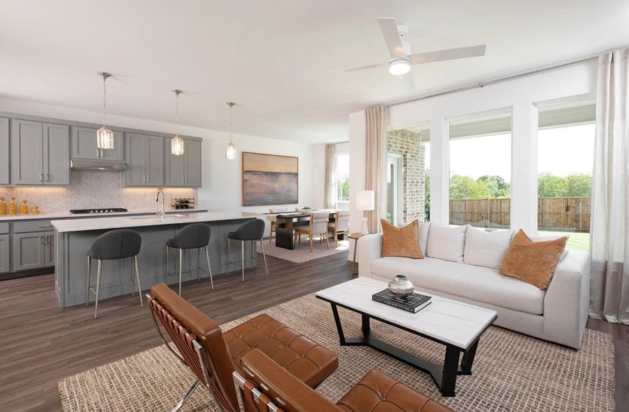 Open Kitchen-Living-Dining Room featuring the Milan Collection Open Kitchen-Living-Dining Room featuring the Milan Collection