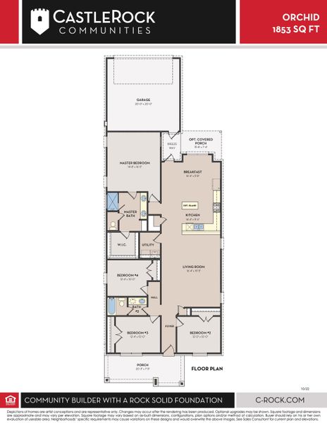 2D floor plan layout of this home in Sanctuary, Salado, TX (Image 5).