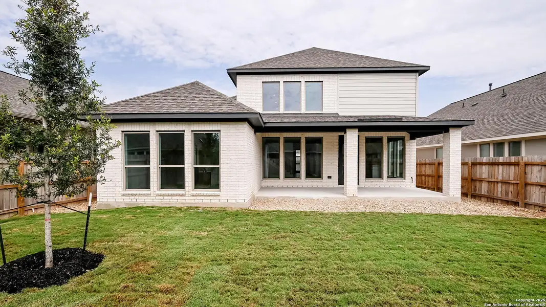 Exterior details and patio area of a home in Legacy At Lake Dunlap 50', New Braunfels (Image 3). Exterior details and patio area of a home in Legacy At Lake Dunlap 50', New Braunfels (Image 3).