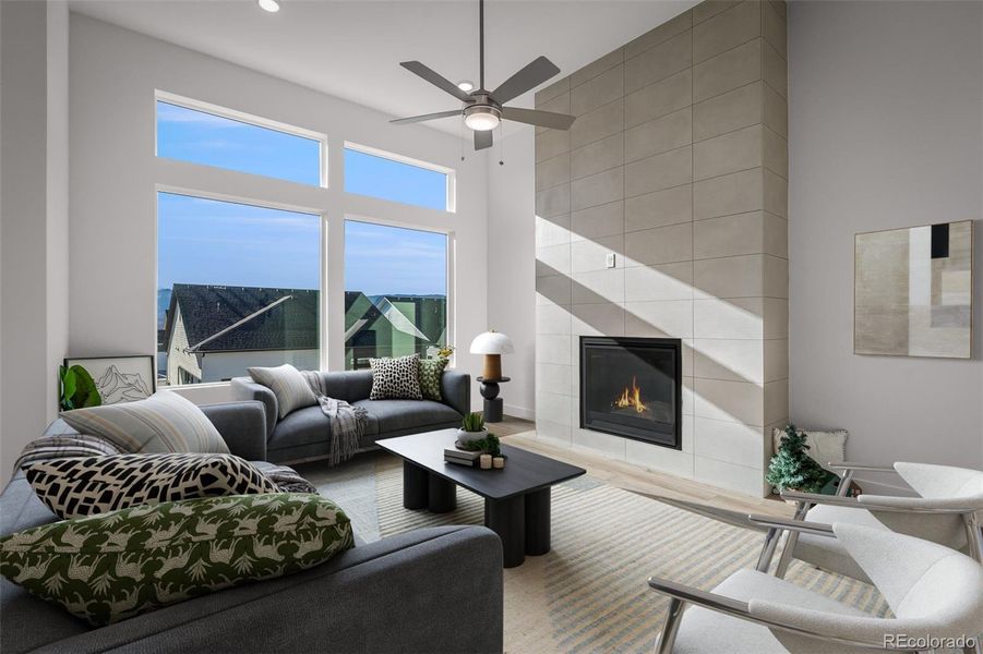 Furnished interior view inside a new home in Cloverleaf - Pinnacle Collection, Monument (Image 5).