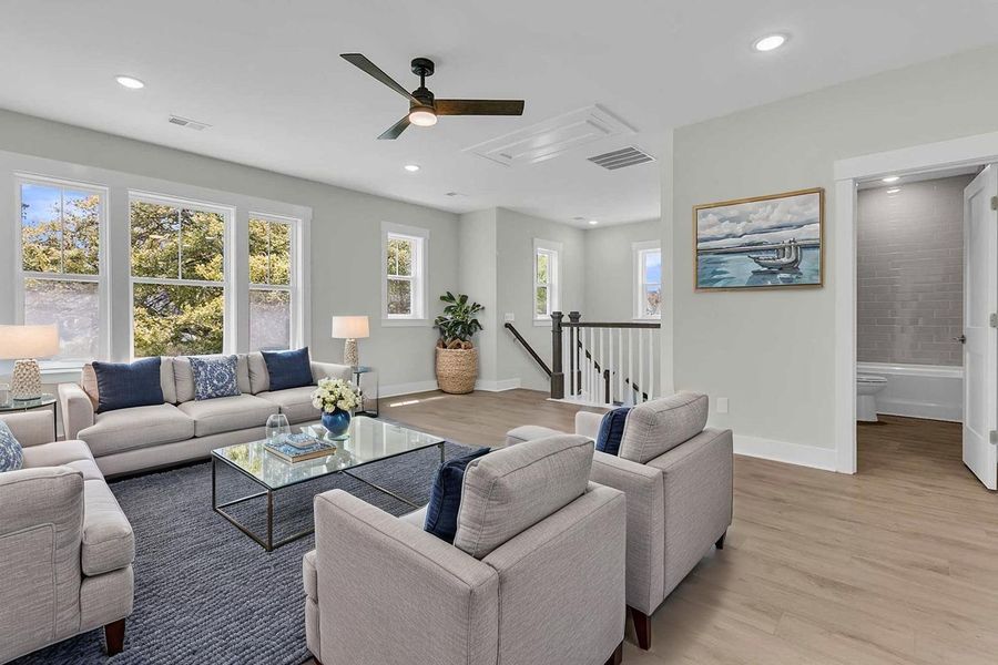 Furnished interior view inside a new home in Hidden Ponds Reserve, Awendaw (Image 7).