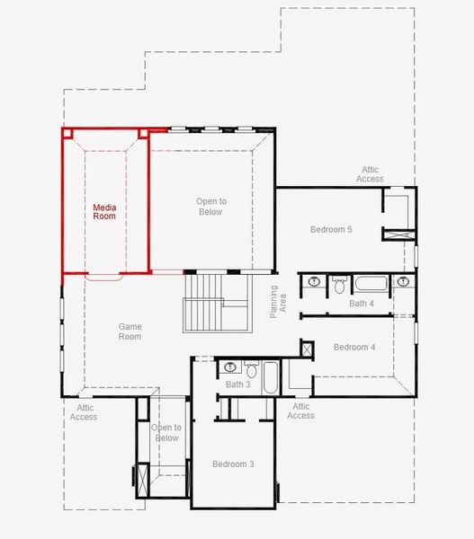 2D floor plan layout of this home in Painted Tree, McKinney, TX (Image 5). 2D floor plan layout of this home in Painted Tree, McKinney, TX (Image 5).