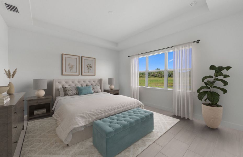 Furnished interior view inside a new home in Del Webb Oak Creek, North Fort Myers (Image 16).