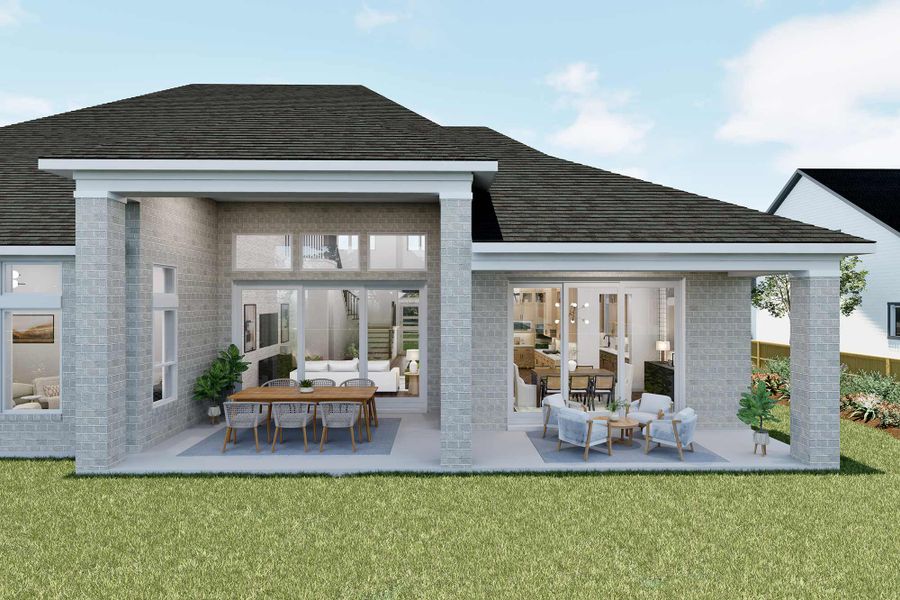 Representative exterior details of a home built from the The Braywood by David Weekley Homes in Northshore at Lakewood Village - Estate Series, Lakewood Village (Image 4). Representative exterior details of a home built from the The Braywood by David Weekley Homes in Northshore at Lakewood Village - Estate Series, Lakewood Village (Image 4).