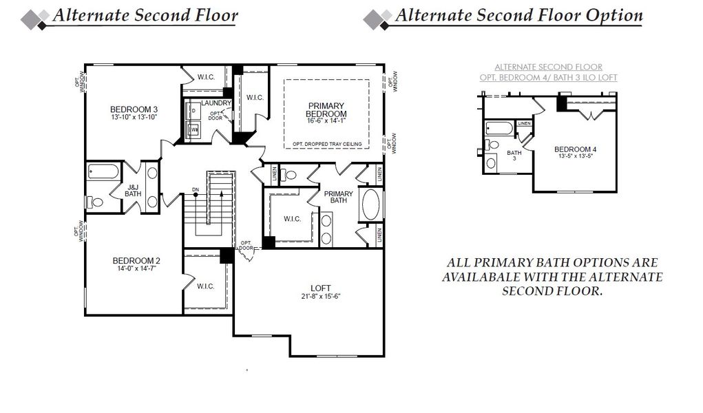 2D floor plan layout for the Hamilton by Eastwood Homes in The Enclave at Laurelbrook, Sherrills Ford, NC (Image 5).