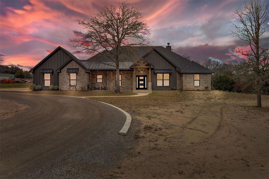 View of modern farmhouse