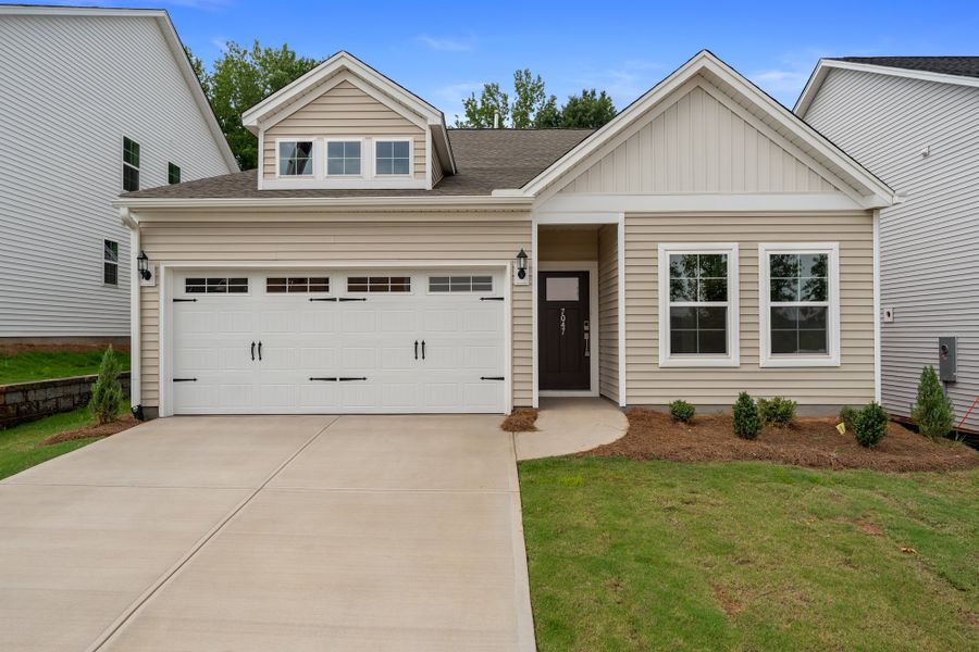 Front exterior of a new home in Landmark Commons, Boiling Springs, SC, highlighting curb appeal (Image 1). Front exterior of a new home in Landmark Commons, Boiling Springs, SC, highlighting curb appeal (Image 1).