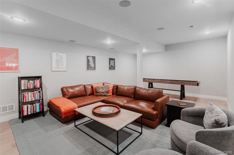 The fully finished basement is the ultimate entertainer's escape.