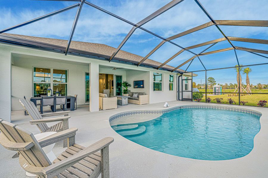 2D floor plan layout for the Cordella Jem by GHO Homes in High Pointe, Vero Beach, FL (Image 33).