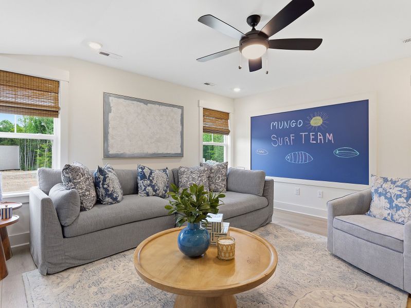 Representative furnished interior of a home built from the Goodwin - Vanguard Collection by Mungo Homes in Grand Park, Leland (Image 9).